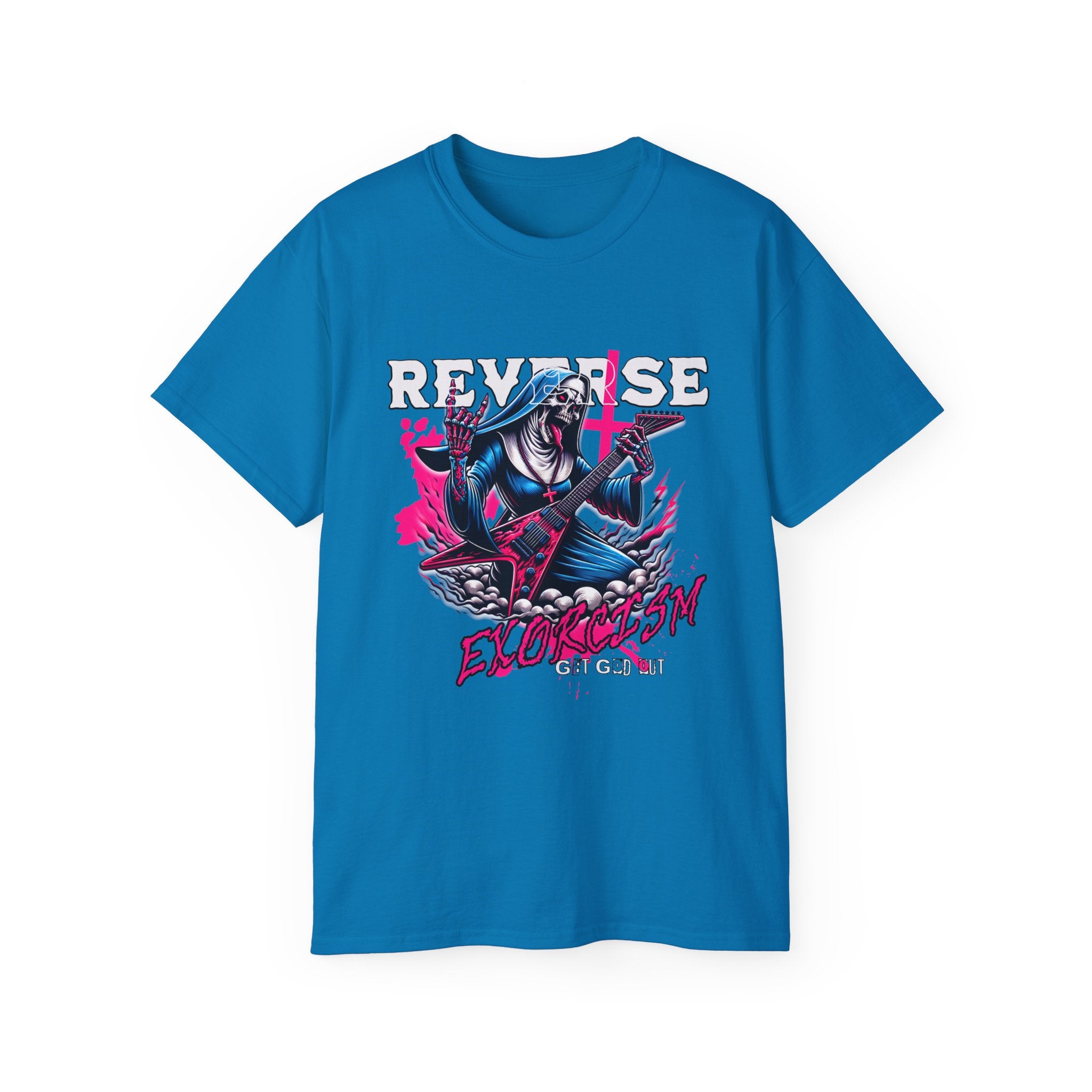 Reverse Exorcism - Unisex Cotton Tee (Front) - Damned Threads